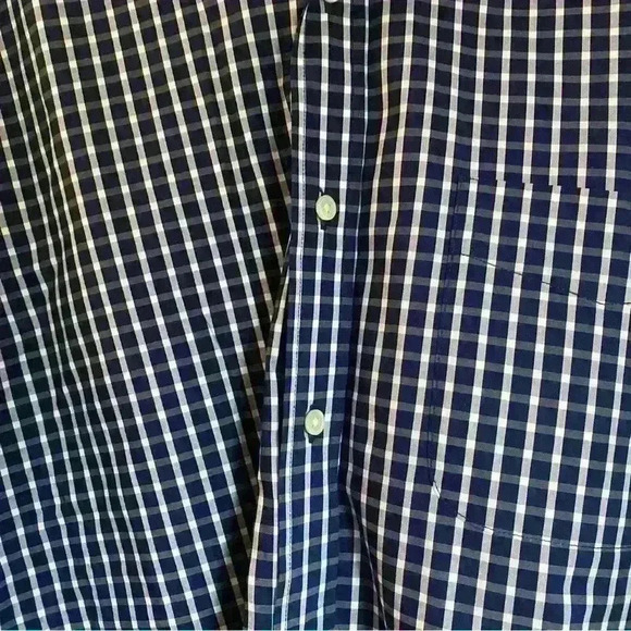 J McLaughlin Mens Shirt Sz Large Blue Gingham Plaid Linen Button Up Long Sleeve - Picture 3 of 7